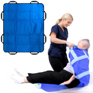 NurtureCare Upgraded 3-Layer Comfort Positioning Bed Pad with Handles 36"x28" SMALL, Elderly Assistance Products, Washable Waterproof Transfer Sheet for Turning Over, Lifting, Inconvenience Care