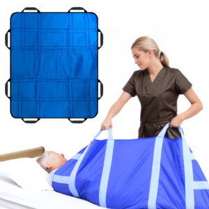 NurtureCare Upgraded 3-Layer Comfort Positioning Bed Pad with Handles 43"x36" MEDIUM, Elderly Assistance Products, Washable Waterproof Transfer Sheet for Turning Over, Lifting, Inconvenience Care